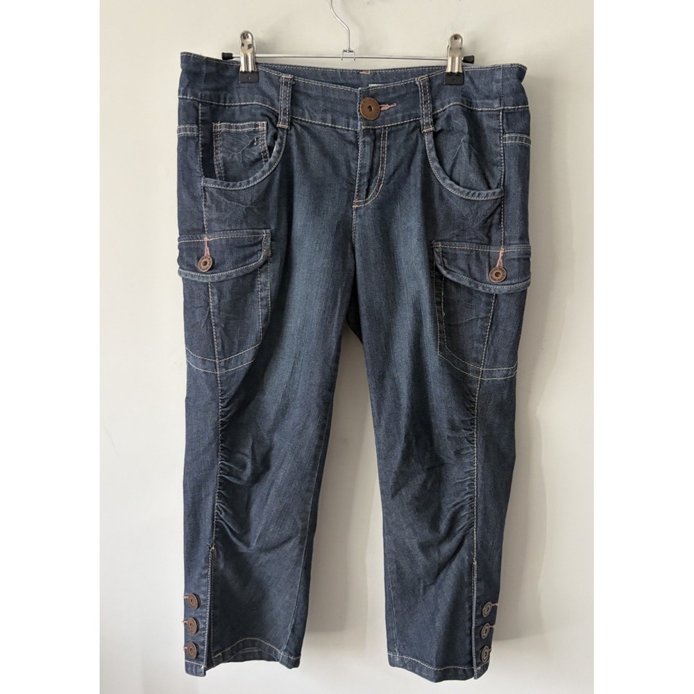 DKNY Dark Blue Denim Cargo Capris